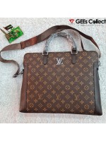 LV Brown Leather Laptop Bag