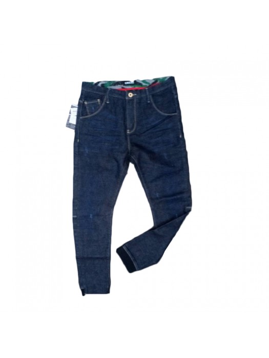 Regular Fit Jeans With Elastic Bottom - Dark Blue