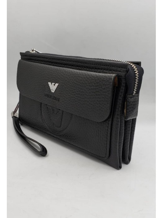 Armani Leather Hand Bag - Black 