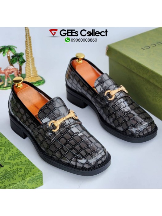 Grey Croc horsebit Shoe