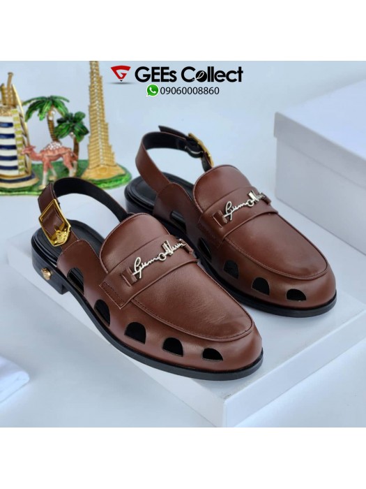 MEDUSA PURE LEATHER SHOE SANDALS - BROWN