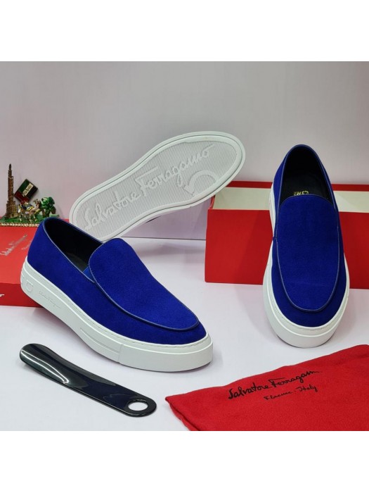 Salvatore Ferragamor Men's Suede Casual Shoe - Blue