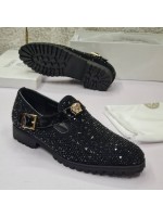 Versace Men's  Suede Stud Big Sole Quality Shoe Sandals - Black