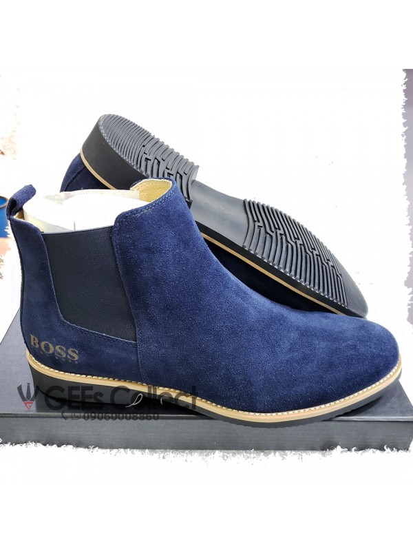 Blue Zara Suede Elastic Men's Boot