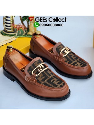 Brown Fendi Horsebit Dress Shoe