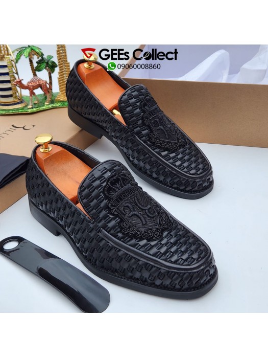 Billionaire handwoven loafer shoe - Black