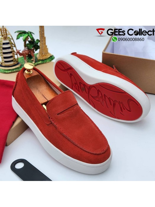 SUEDE PENNY CASUAL LOAFER - RED