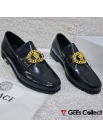 Versace Patent Gold Crest Loafer 