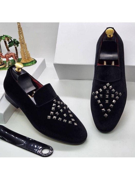 Versace Plain Toe Loafers - Black