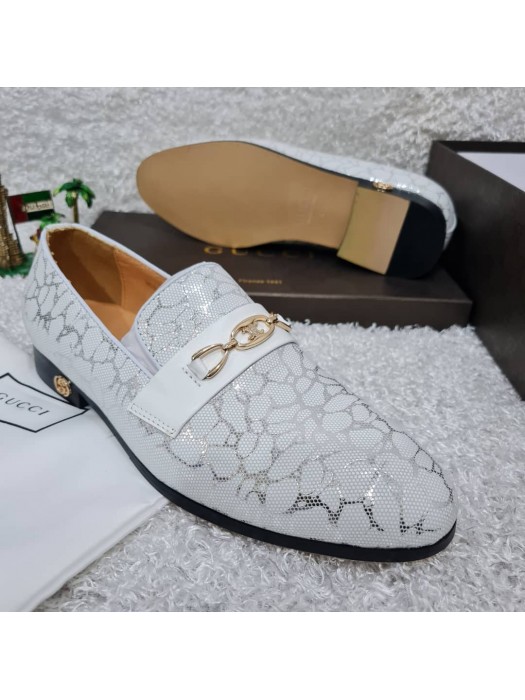 Gucci Men Loafer Shoe - White